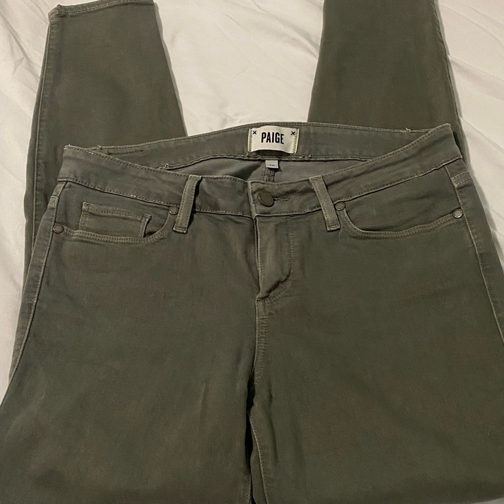 PAIGE Women's Olive Skinny Jeans